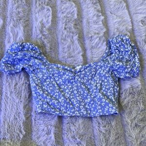 Floral Blue Women's Top